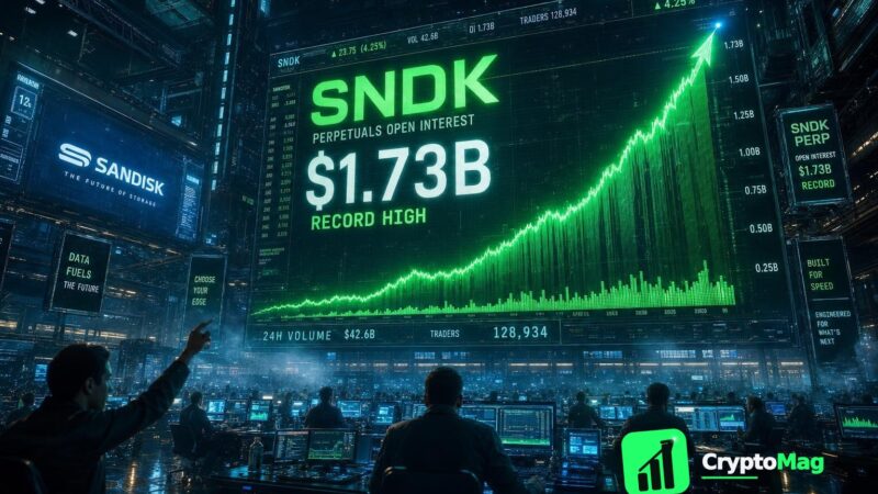 SNDK Stock Perpetuals Reach Record $1.73 Billion in Open Interest